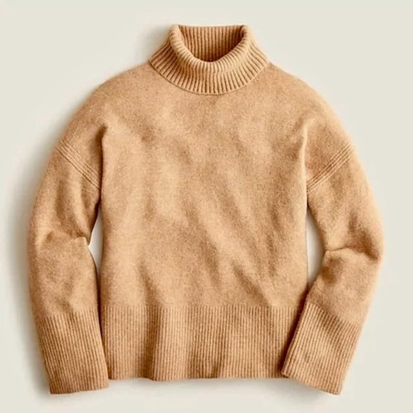 J. CREW Turtleneck Sweater in Supersoft Yarn Tan Camel size small. - Picture 10 of 13